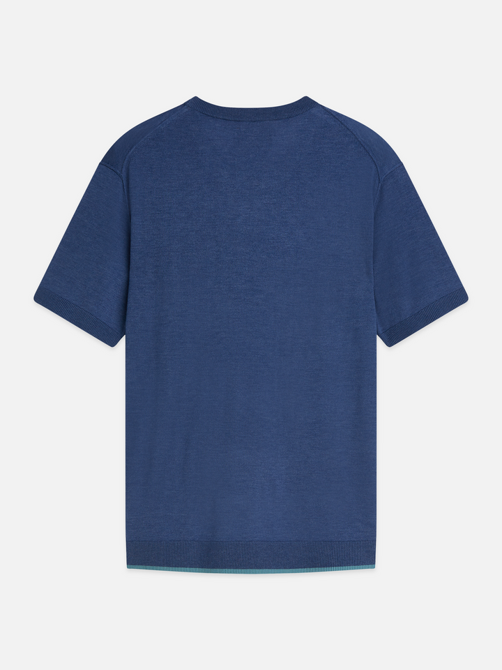 Knitted wool-blend relaxed-fit T-shirt