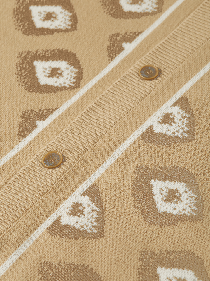 Jacquard knitted short sleeved shirt
