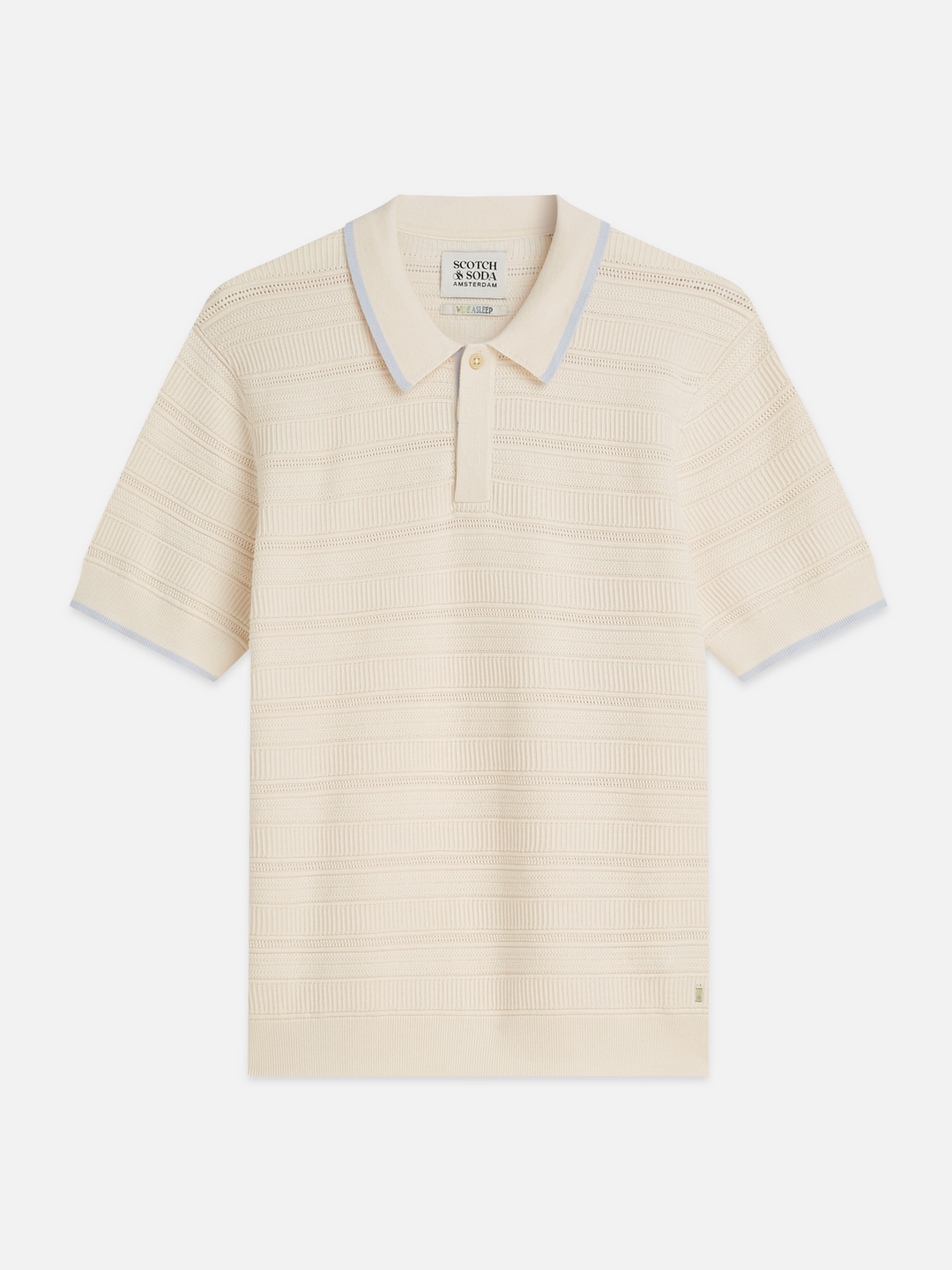 Structured knitted regular-fit polo
