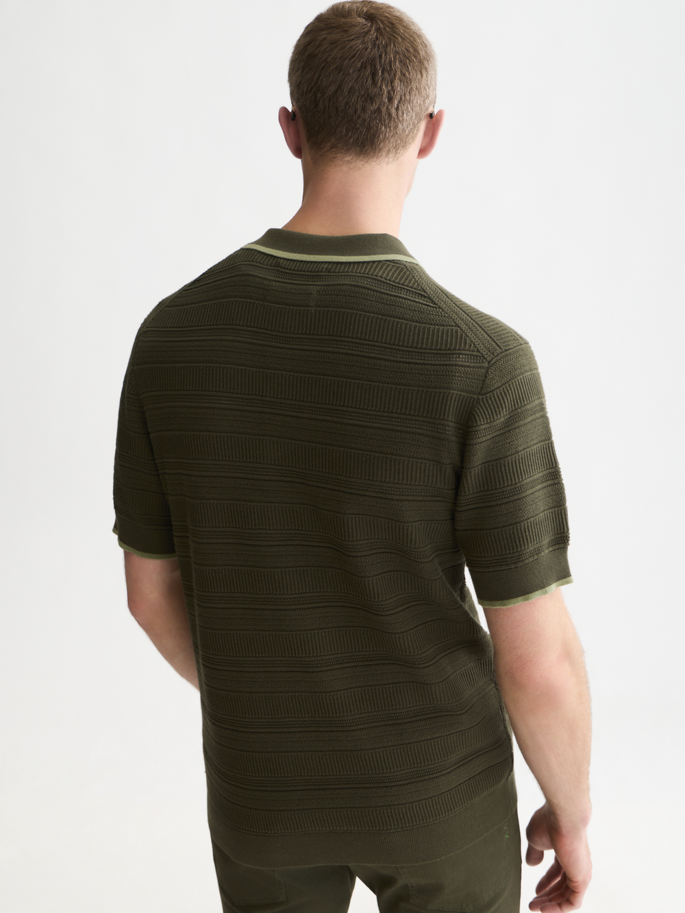 Structured knitted regular-fit polo