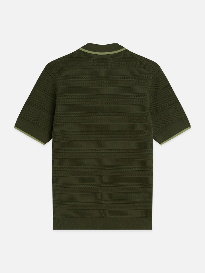 Structured knitted regular-fit polo