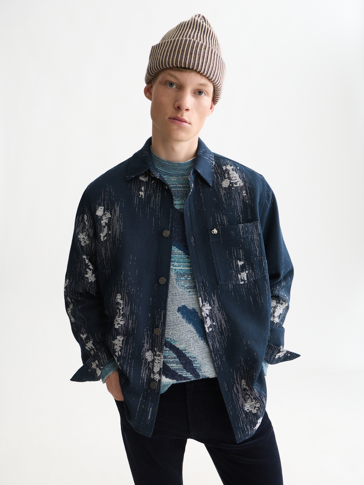 Jacquard relaxed-fit overshirt