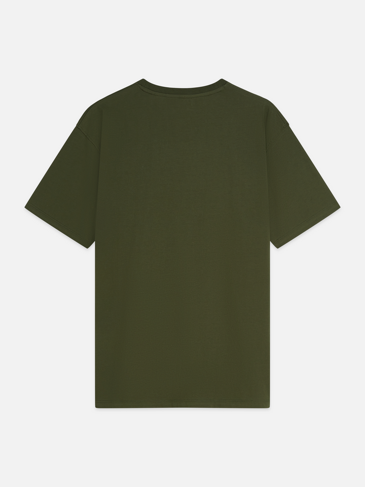 Embroidery placed artwork loose-fit T-shirt