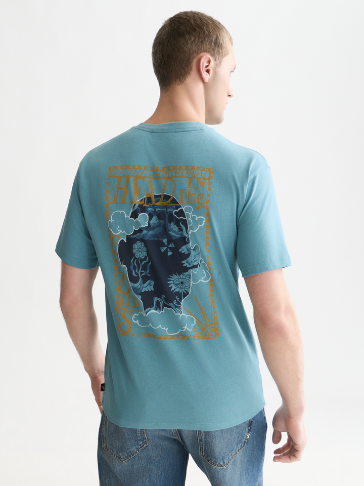 Front and back artwork relaxed-fit T-shirt