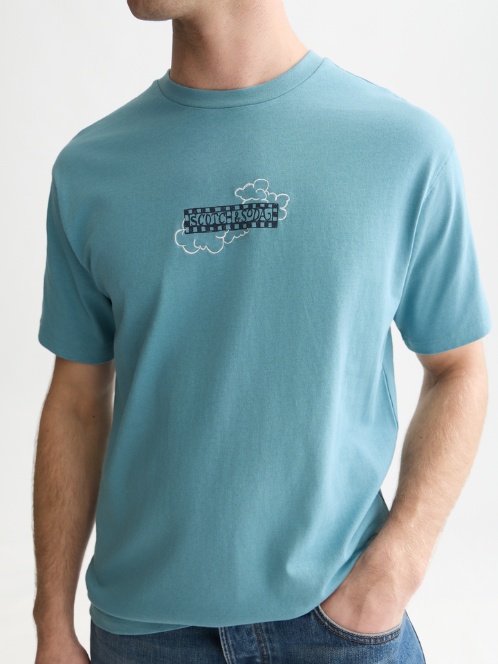 Front and back artwork relaxed-fit T-shirt