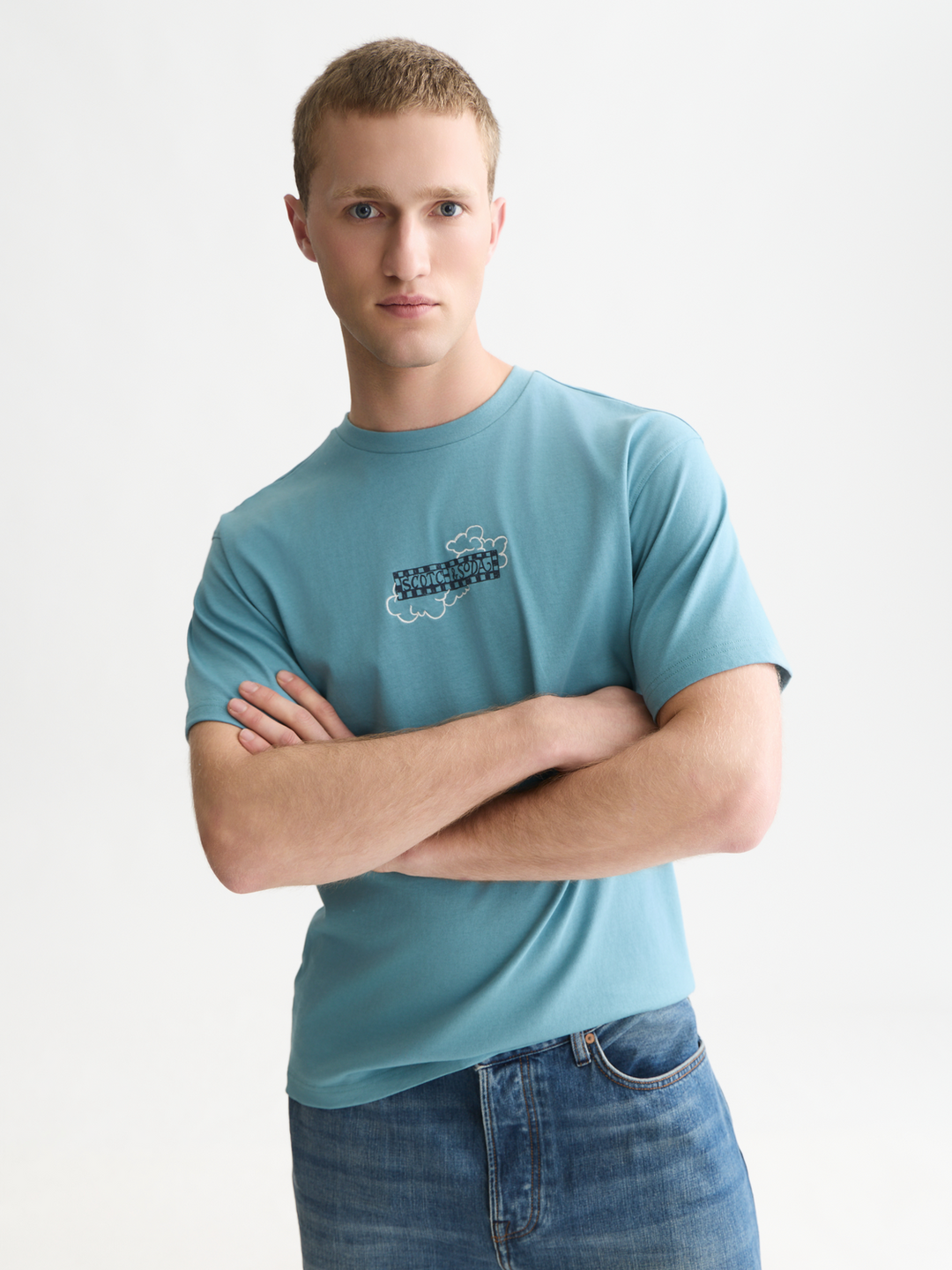 Front and back artwork relaxed-fit T-shirt