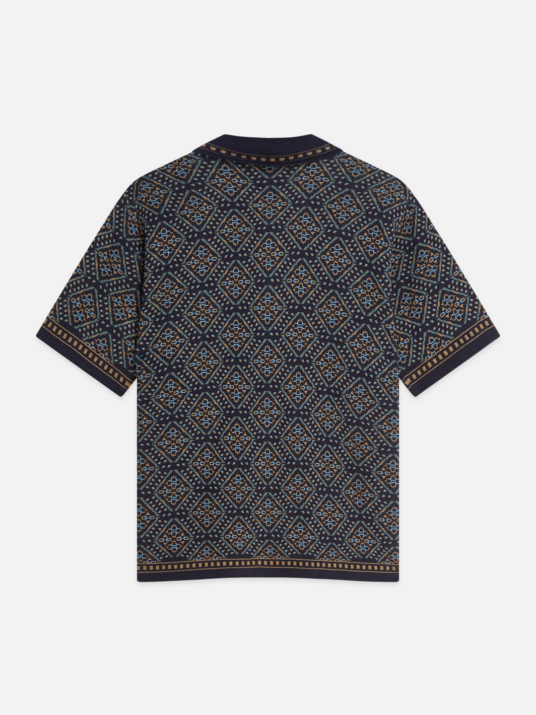 Jacquard knitted short sleeved shirt