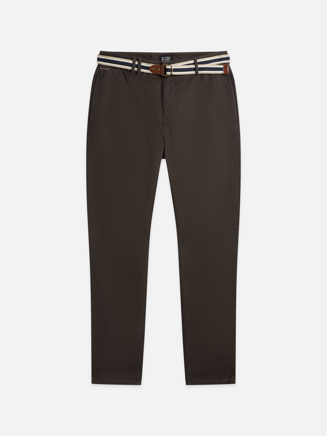Warren cotton-blend twill belted chino