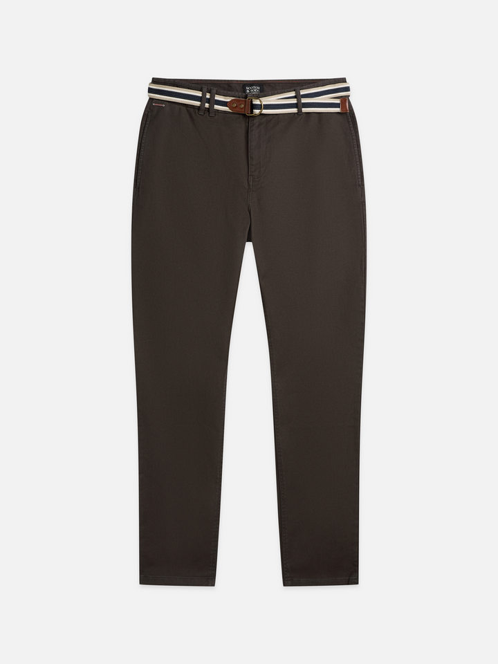 Warren cotton-blend twill belted chino