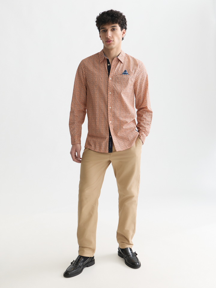 Printed cotton poplin regular-fit shirt