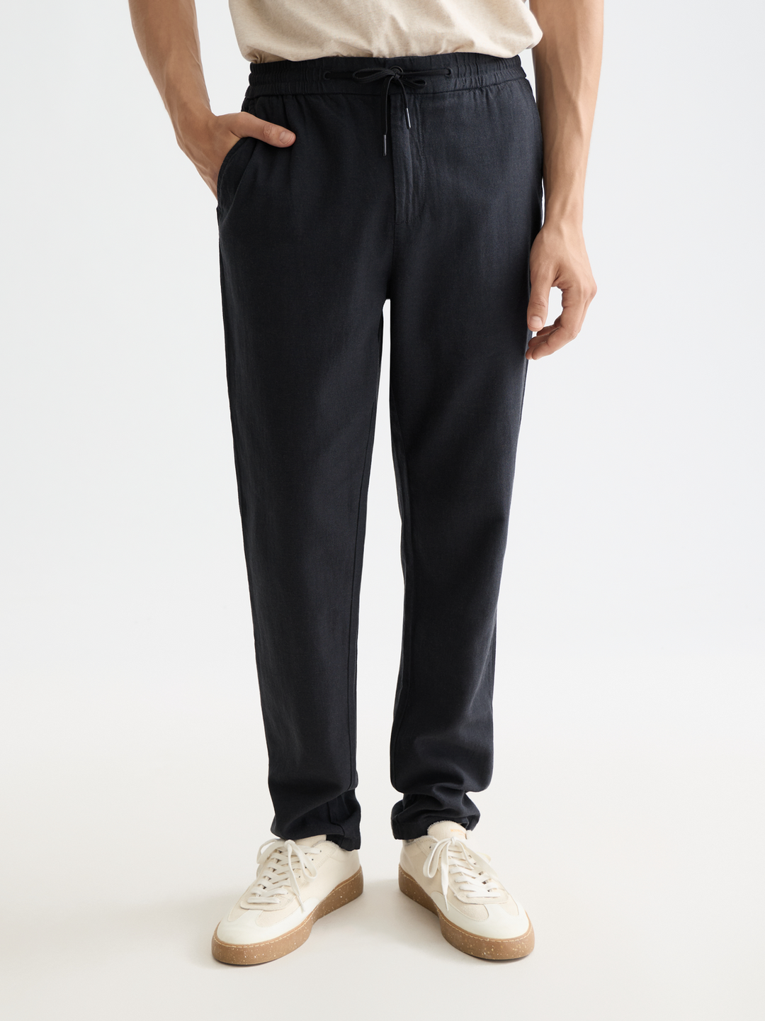NOS Warren cotton-linen twill jogger
