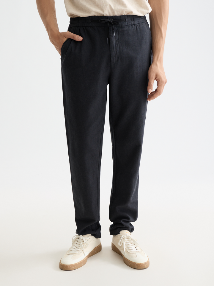 NOS Warren cotton-linen twill jogger
