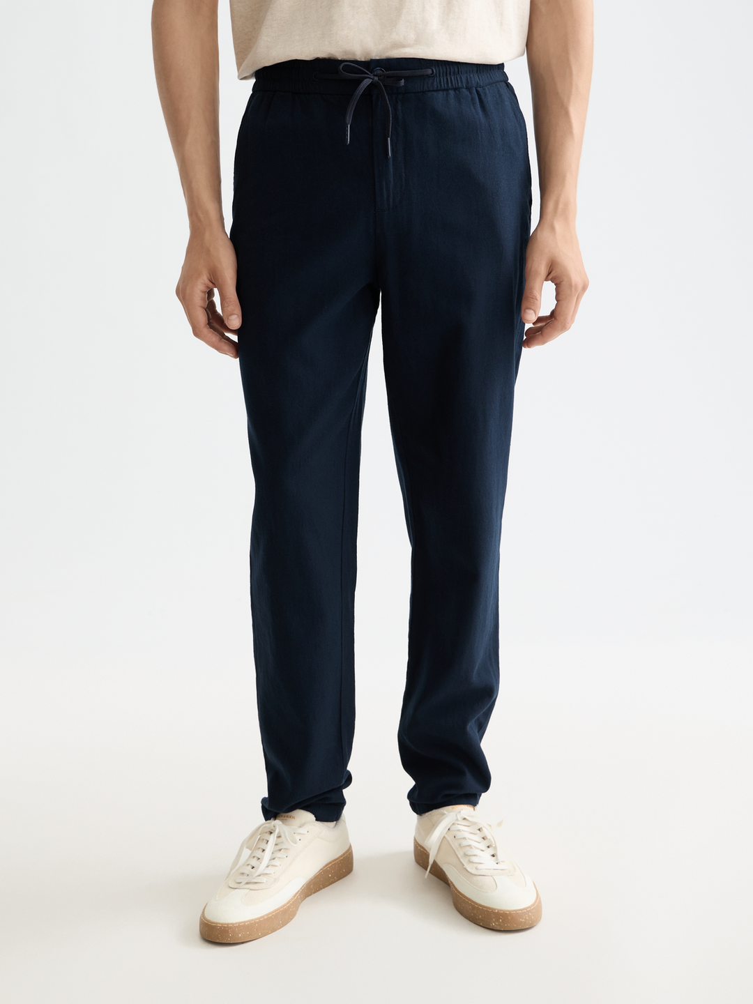 NOS Warren cotton-linen twill jogger