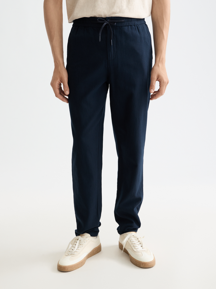 NOS Warren cotton-linen twill jogger