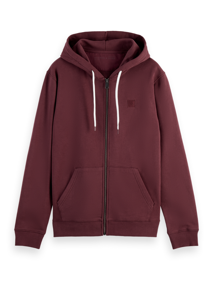 Logo badge full zip through hoodie