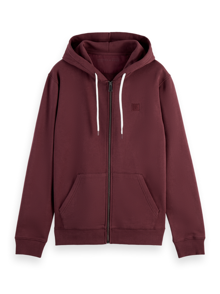 Logo badge full zip through hoodie