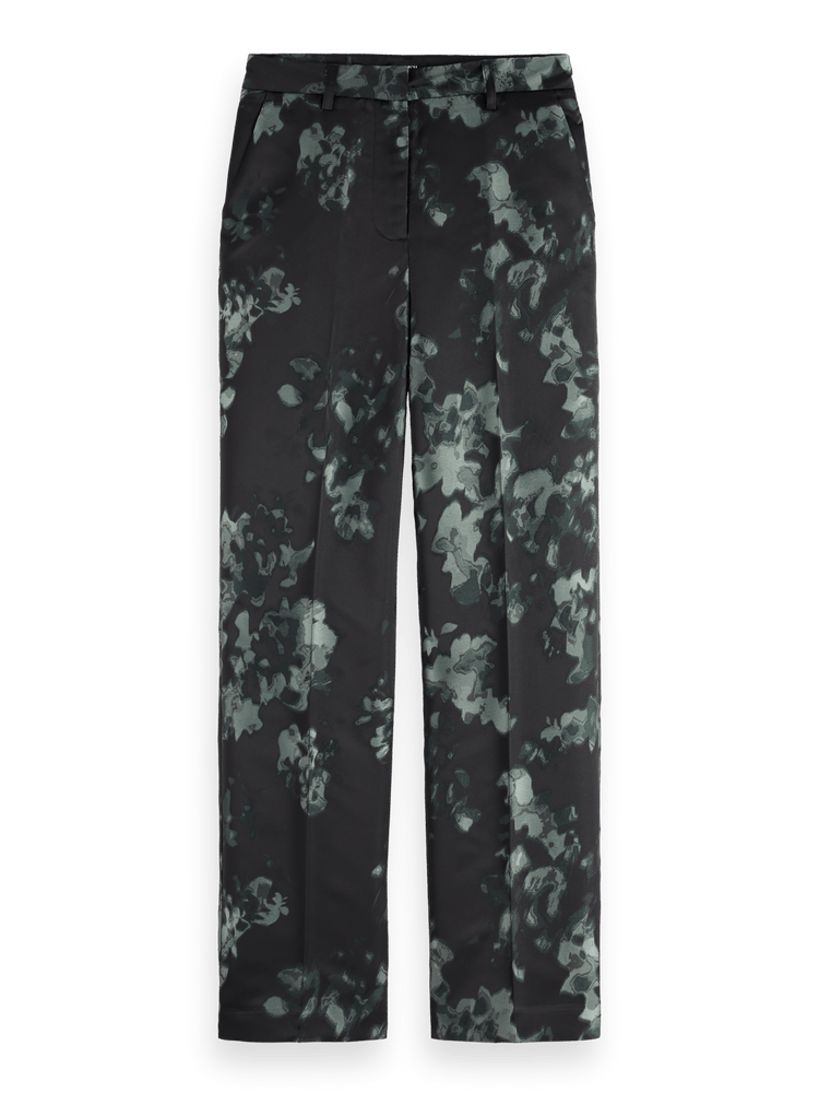 Ripple floral jacquard straight leg pant
