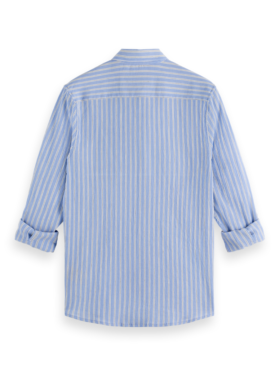 Regular-Fit Crinkle Striped Shirt