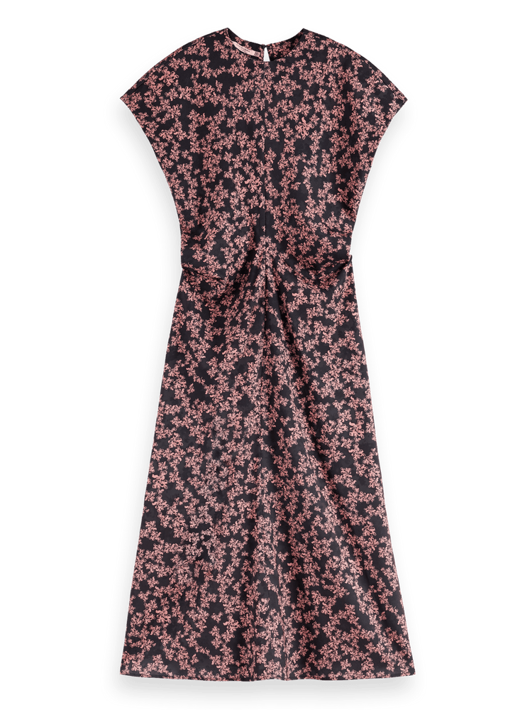 Midi Satin Jacquard Dress