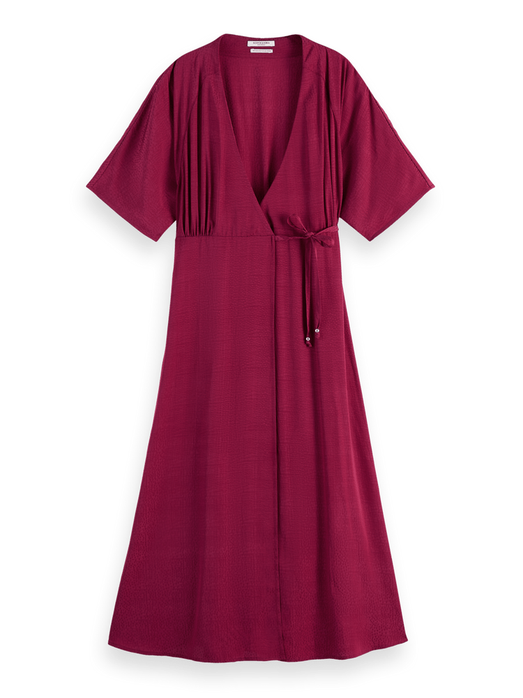 Midi Wrap Dress in Viscose jacquard