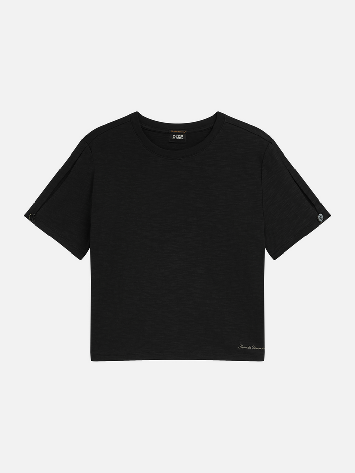 Key hole sleeves T-shirt