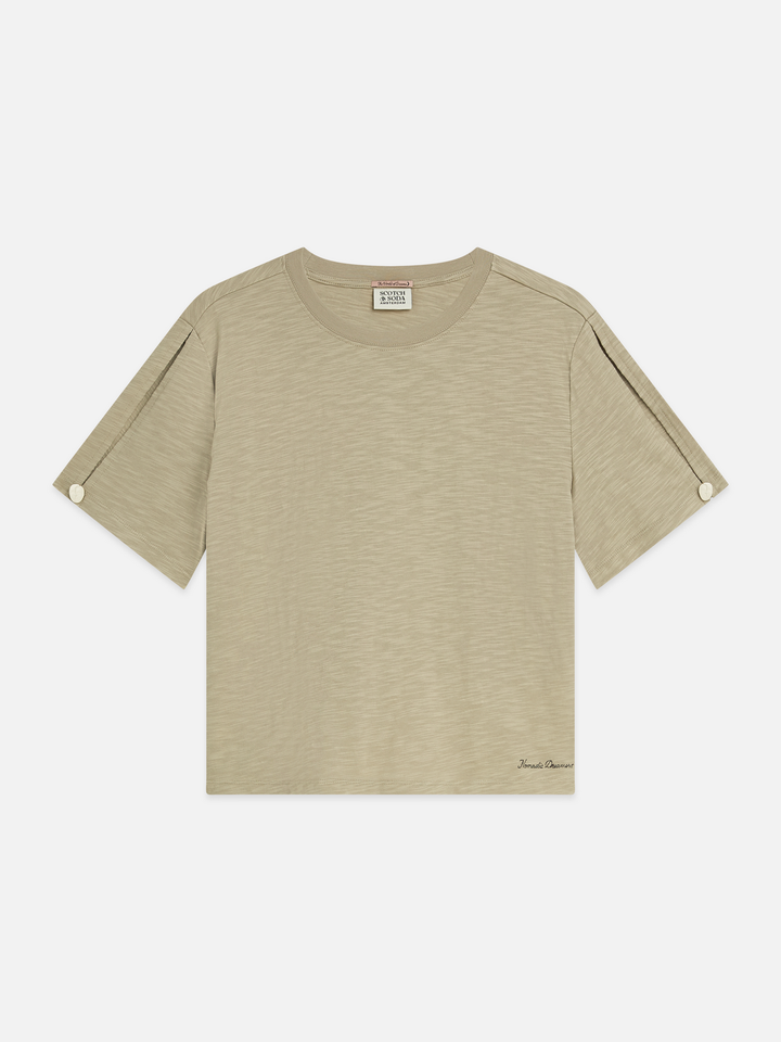 Key hole sleeves T-shirt
