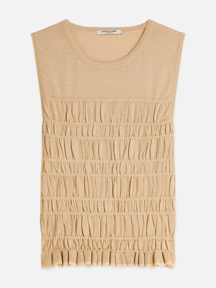 Smock stitch knitted tank