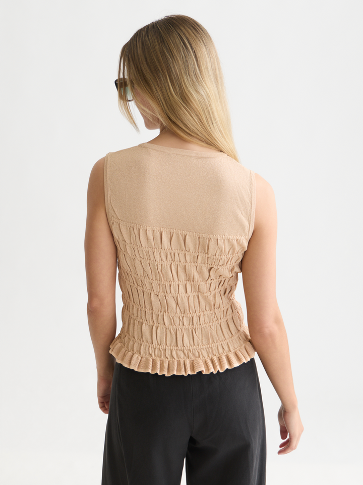 Smock stitch knitted tank