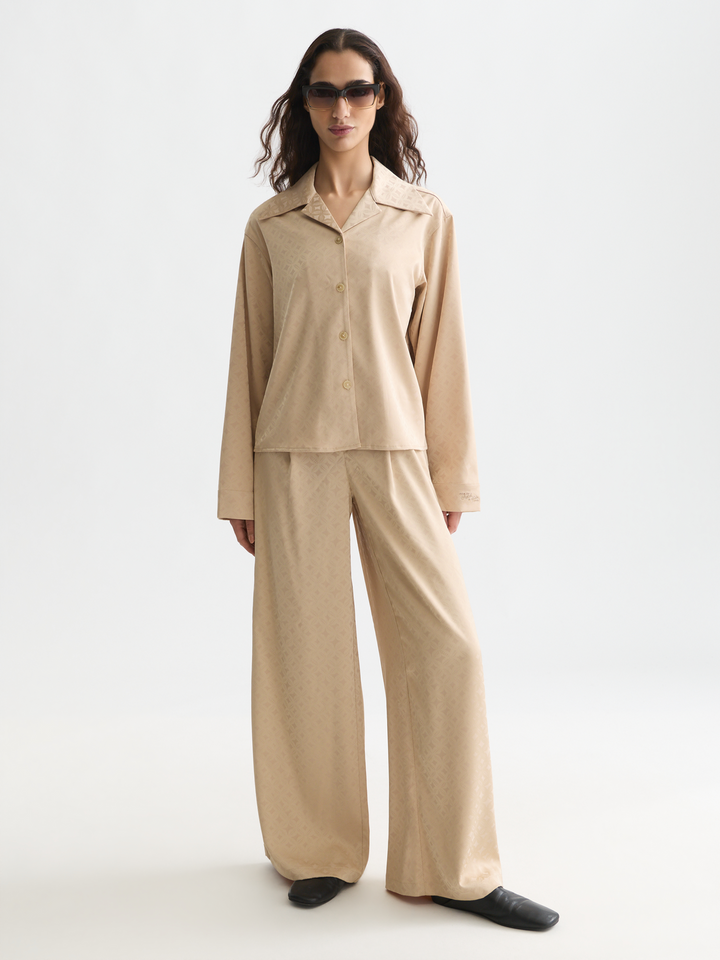 Jacquard long-sleeved shirt