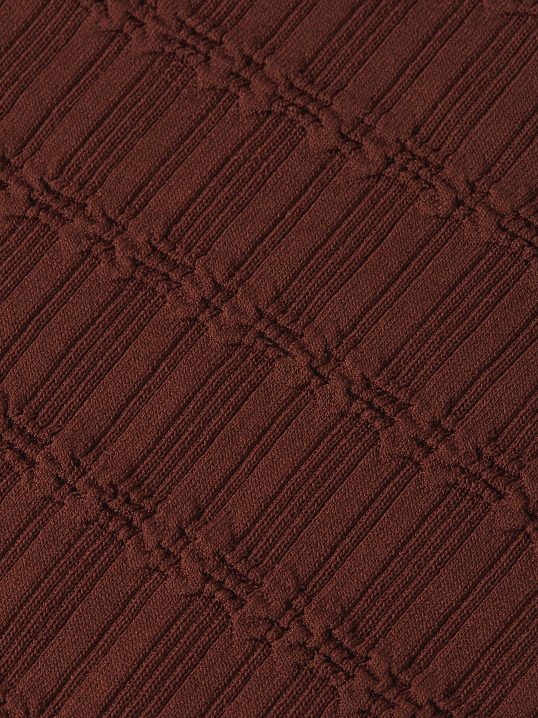 Ripple stitch polo-neck pullover