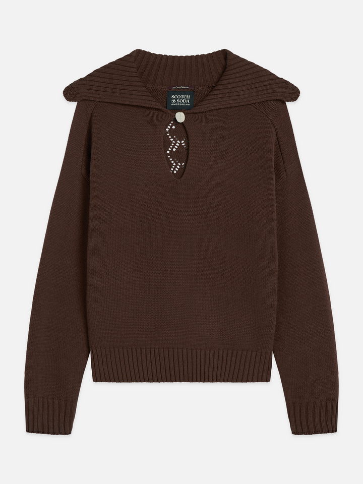 Button detail boxy-fit pullover