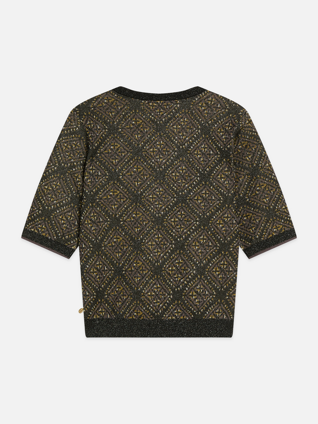 Jacquard short-sleeved pullover