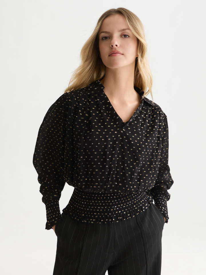 Fil coupe smocked top