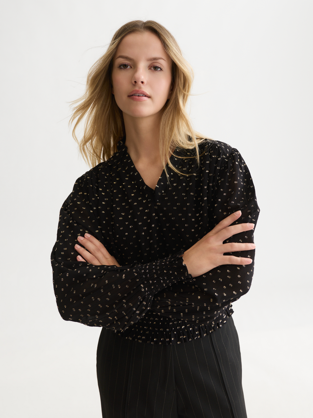 Fil coupe smocked top