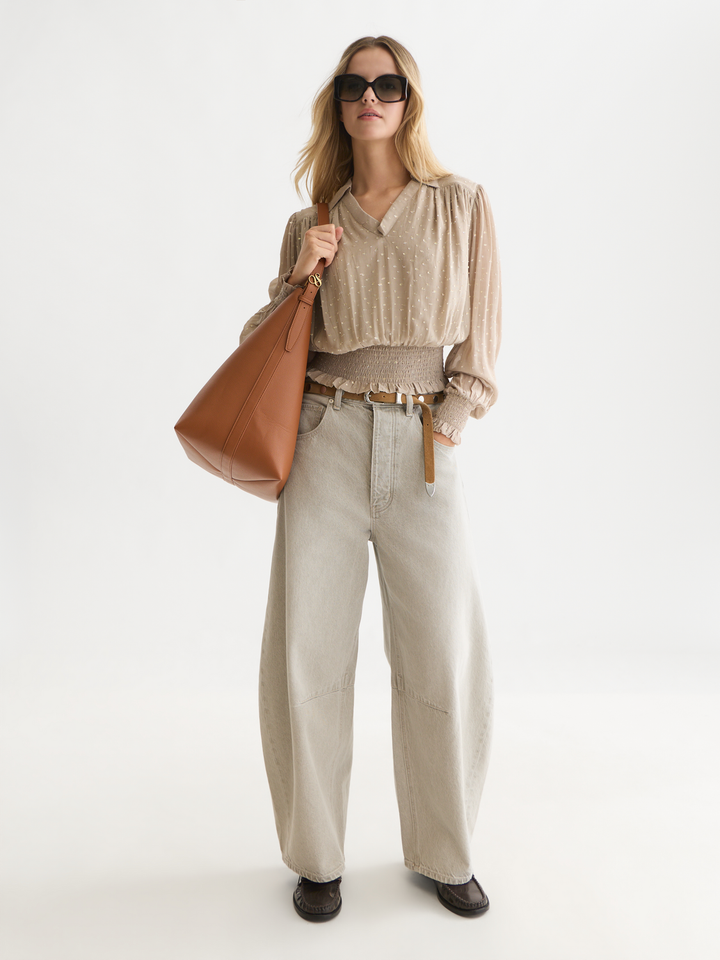 Fil coupe smocked top