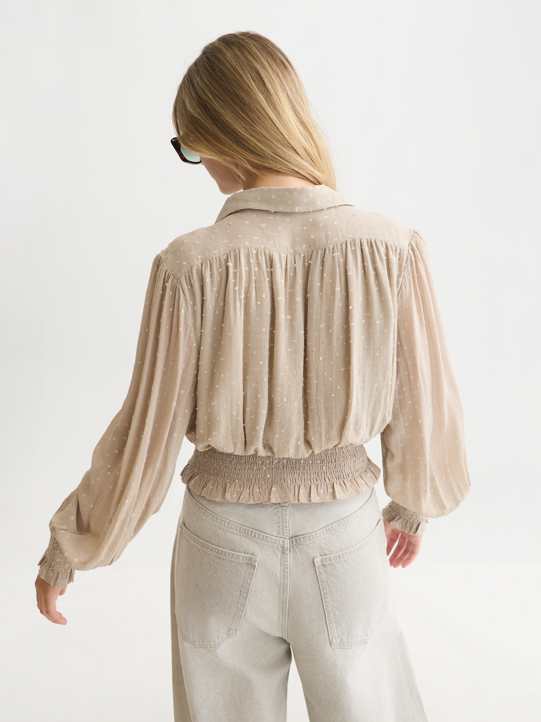 Fil coupe smocked top