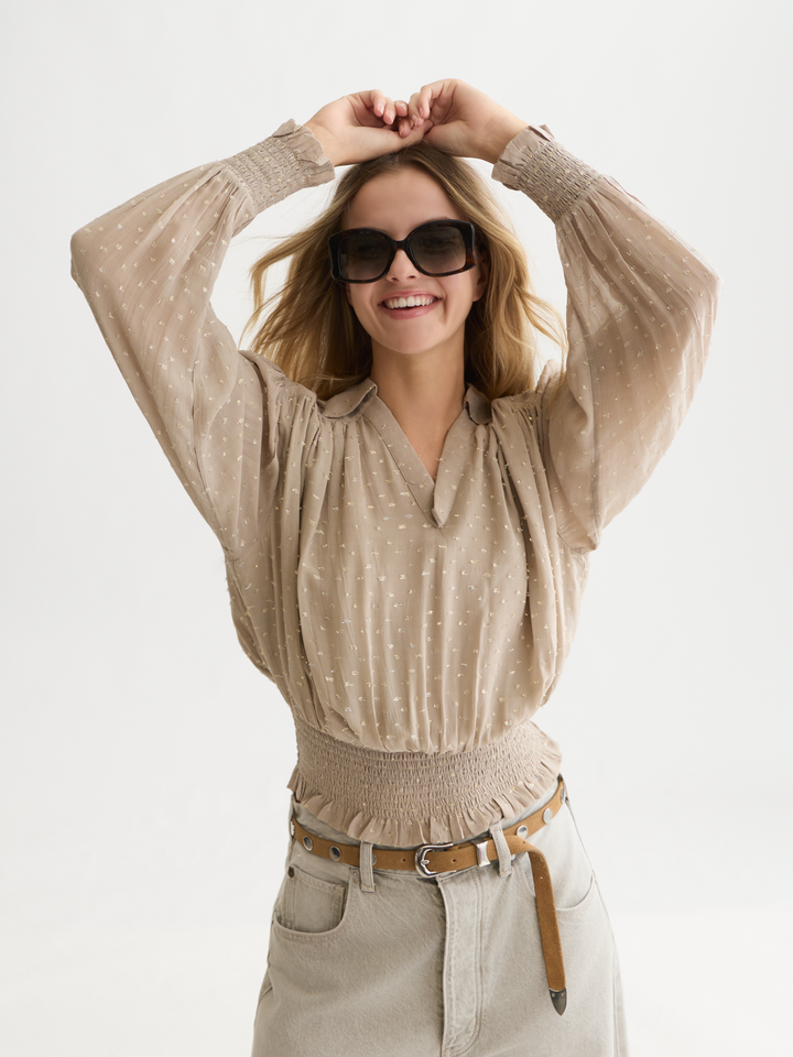 Fil coupe smocked top