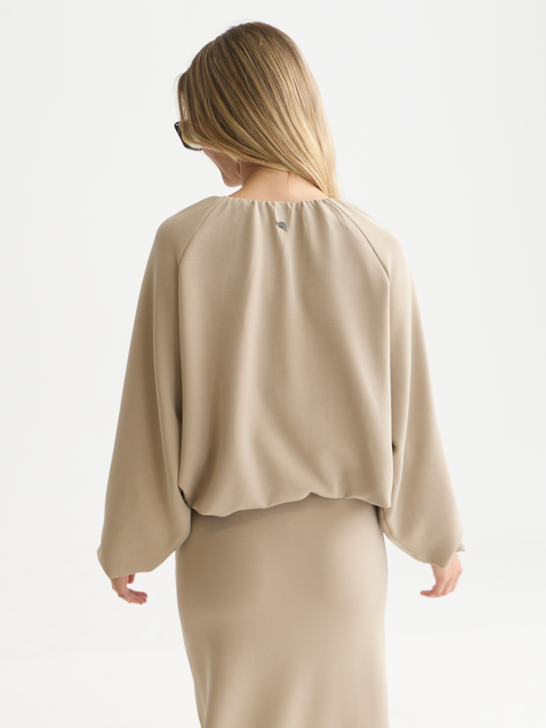 Gathered tencel sweatshirt