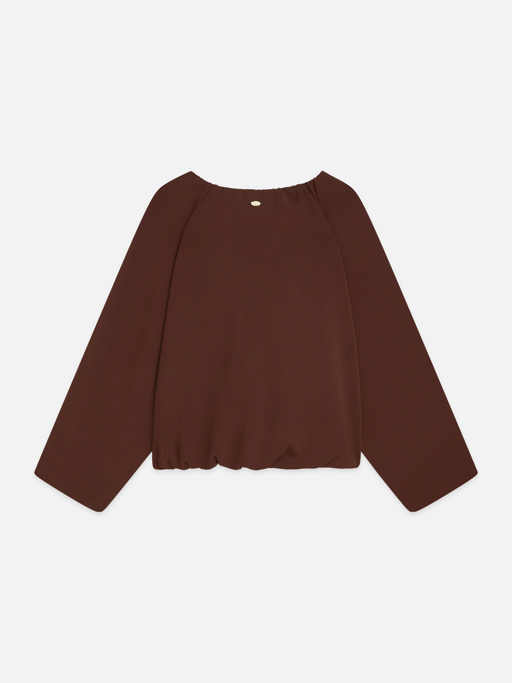 Gathered tencel sweatshirt
