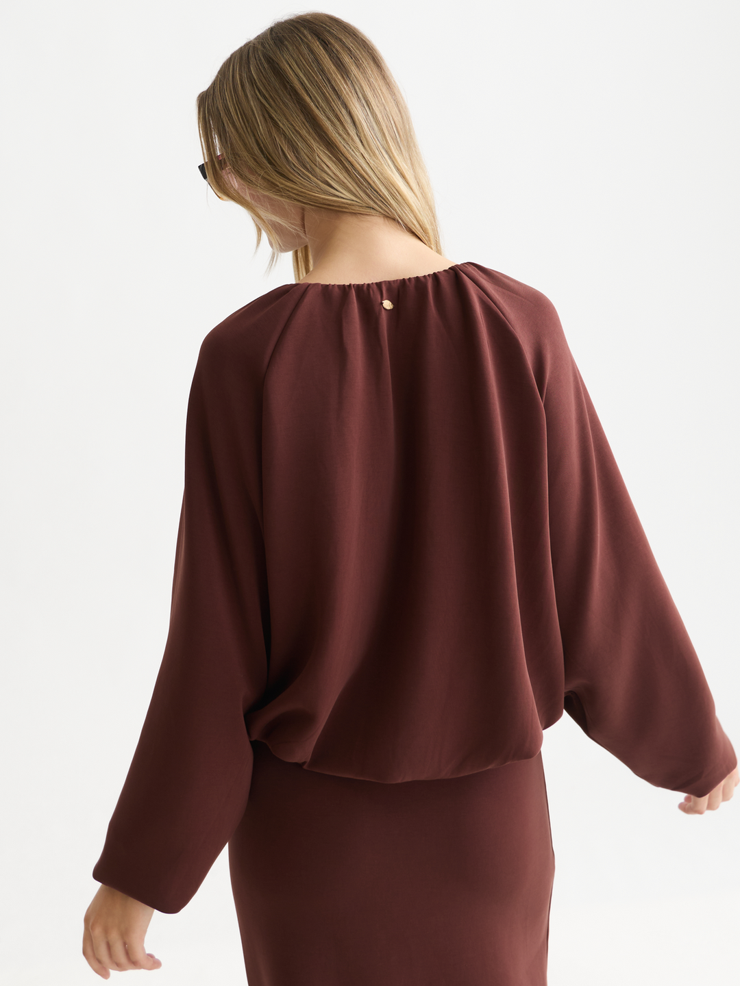 Gathered tencel sweatshirt