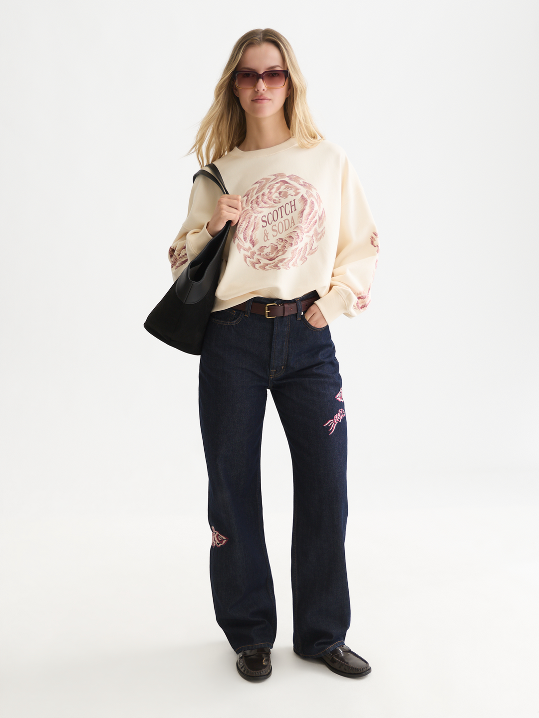 Front artwork oversized-fit sweatshirt