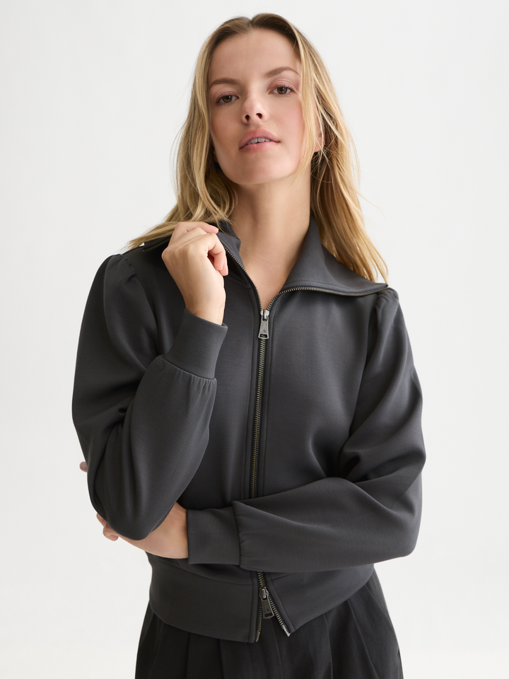 Zipped modal cardigan