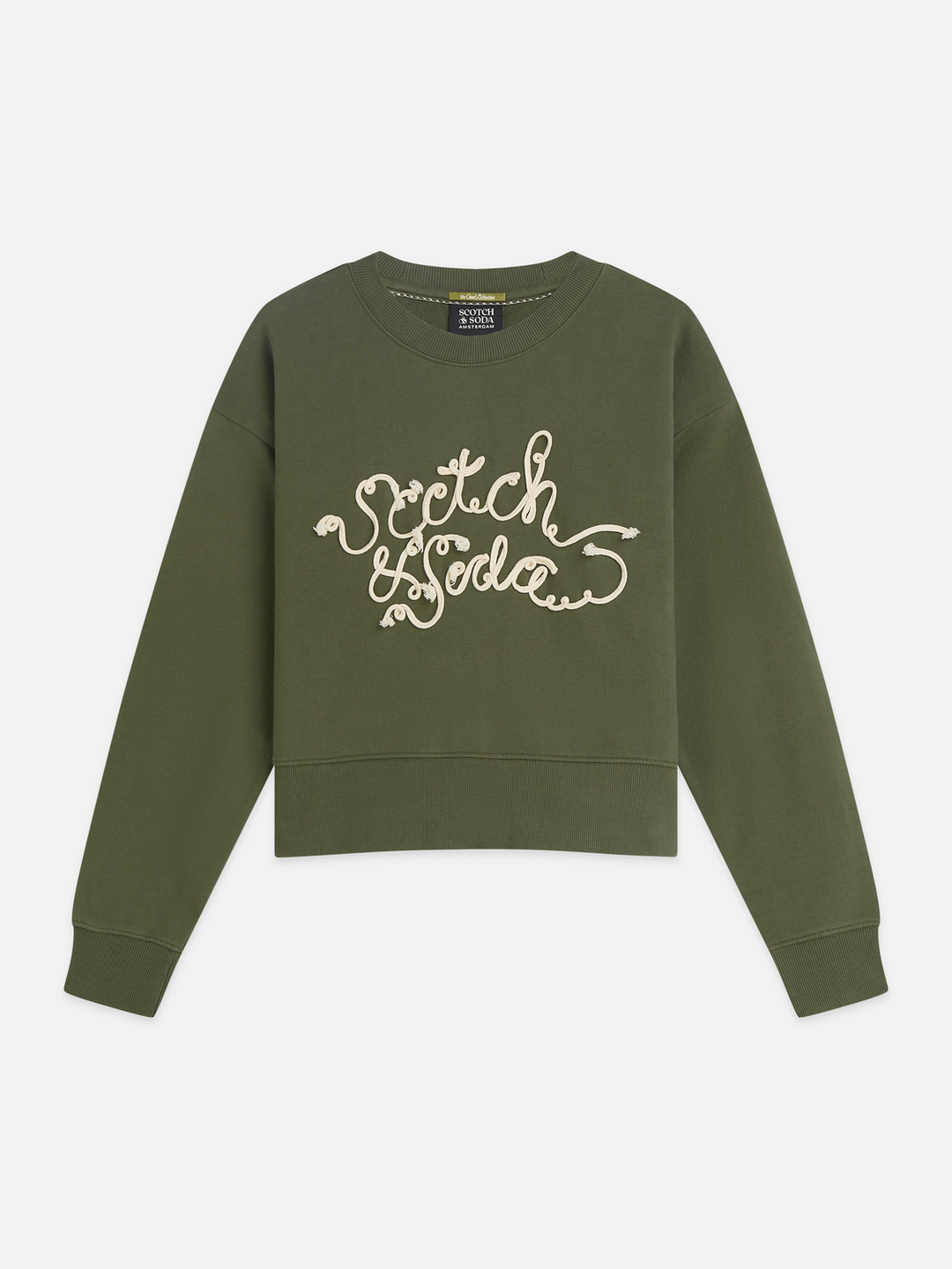 Ribon embroidery loose-fit sweatshirt