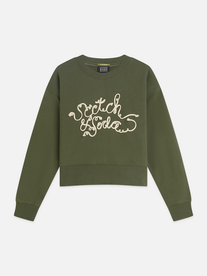 Ribon embroidery loose-fit sweatshirt