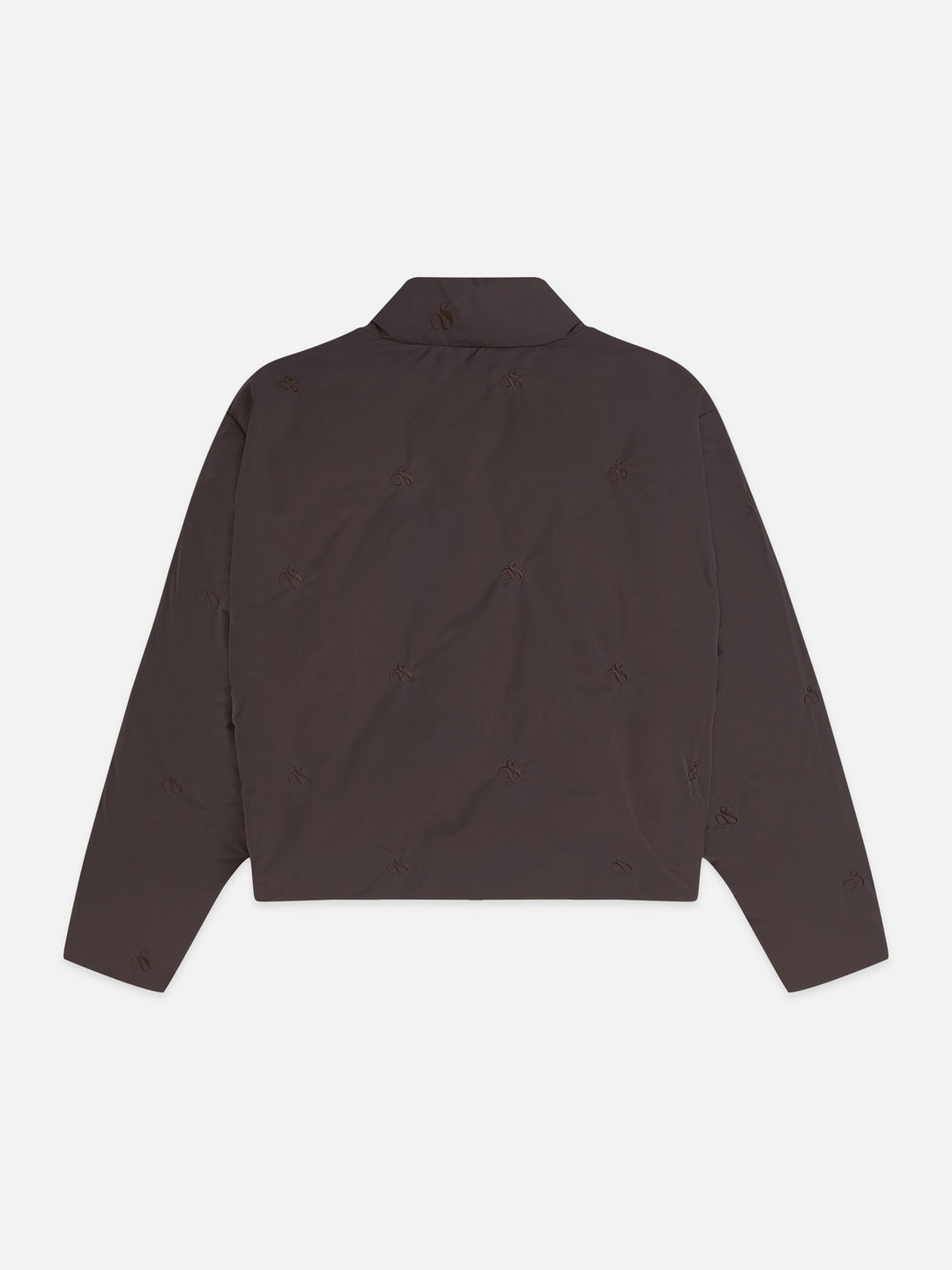 Embroidered short puffer