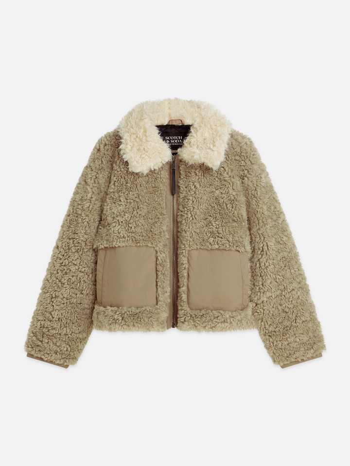 Faux fur short jacket
