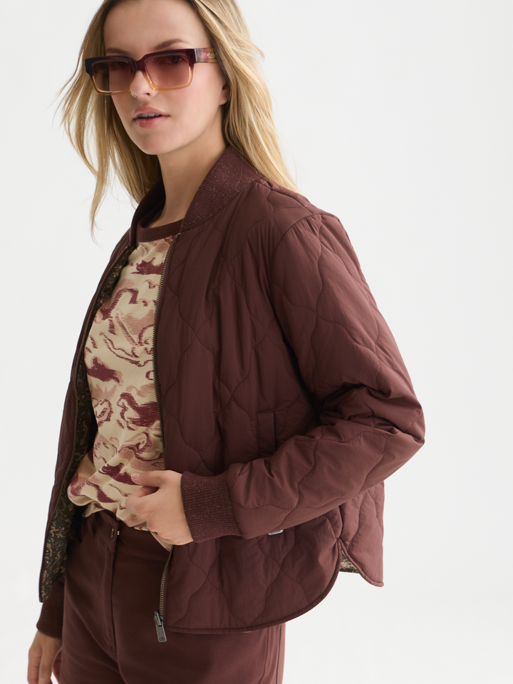 Reversible quilted bomber