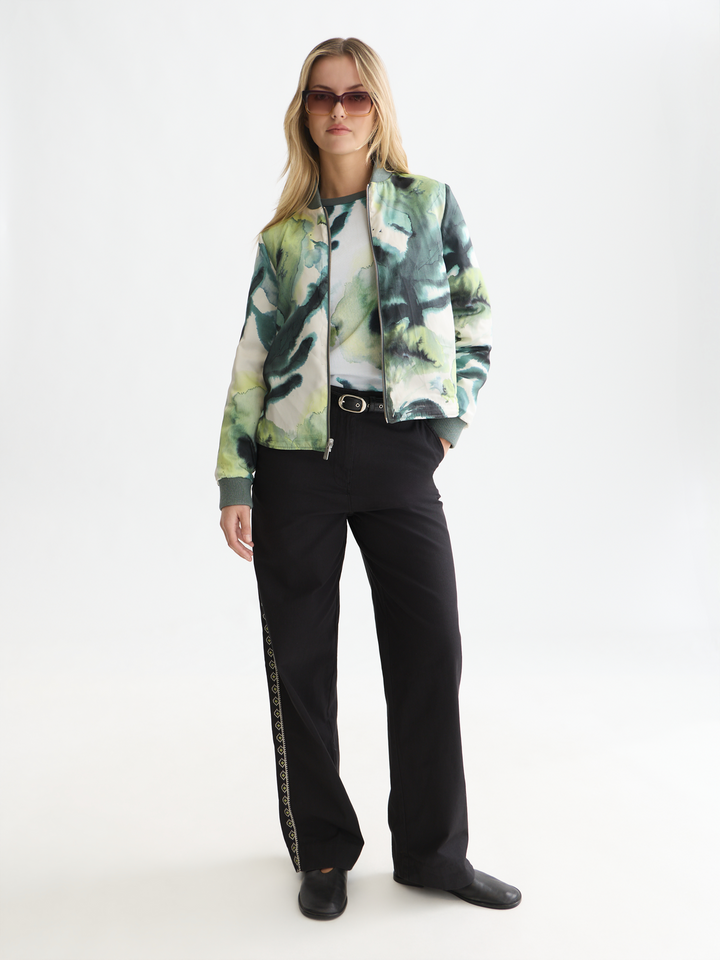 Reversible quilted bomber