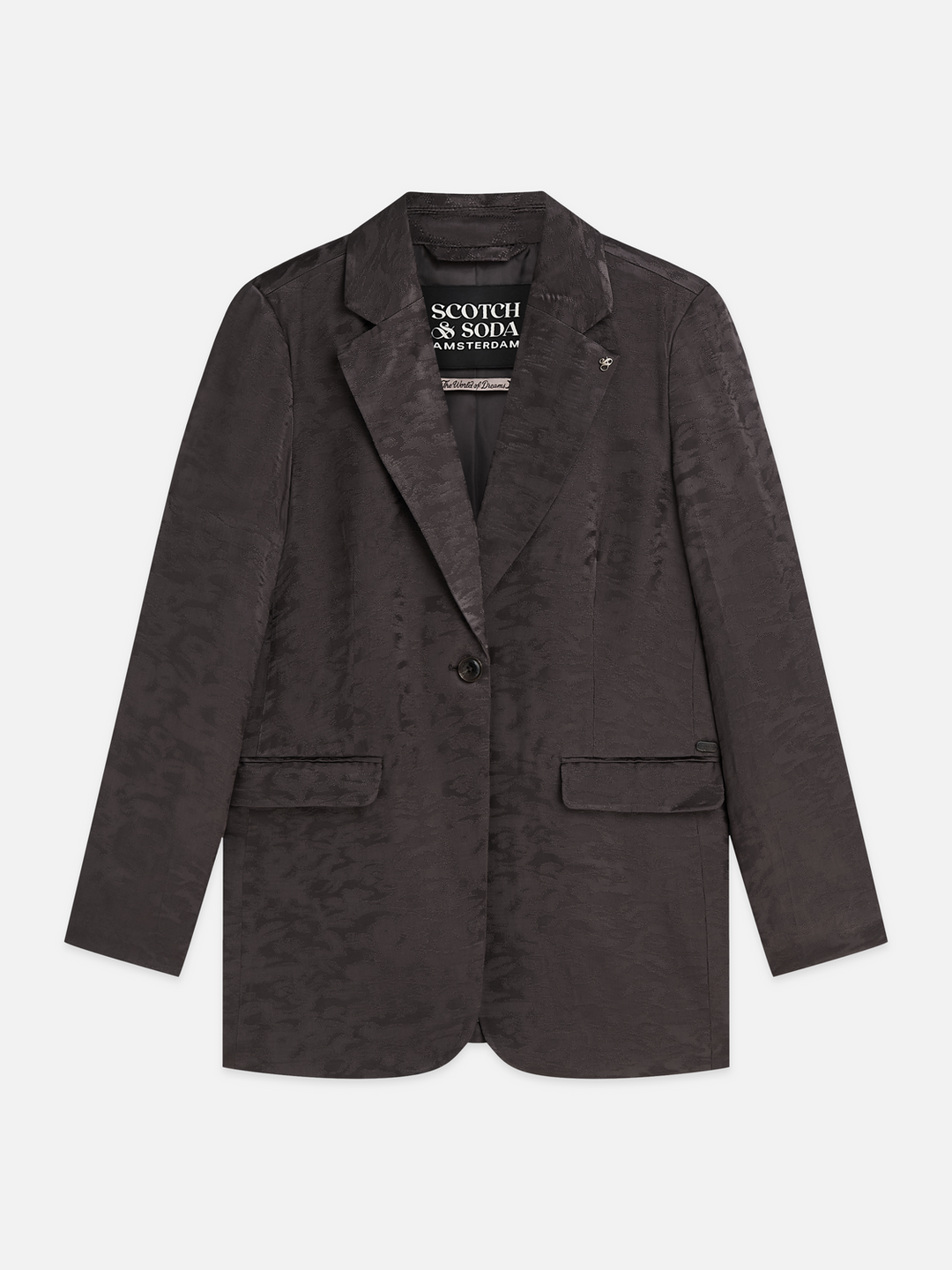Jacquard relaxed single breasted blazer