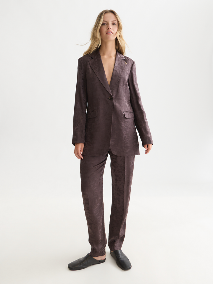 Jacquard relaxed single breasted blazer